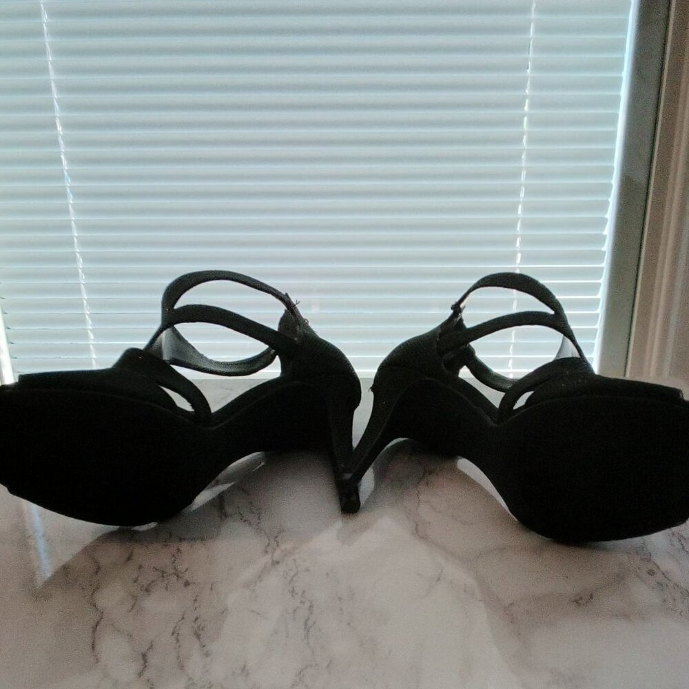 Maripe Womens Black Sparkly Glitter Stiletto 4" Heels Black High Heels Size 9 - Picture 12 of 16